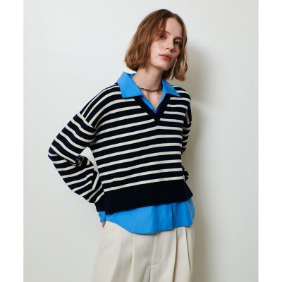 ＜allureville (Women)＞フェイクレイヤードスキッパープルオーバー