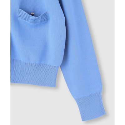 新品☆ allureville アルアバイル　ウールボリュームカーディガン　青 ◇ポケットクルーカーディガン | allureville (Women