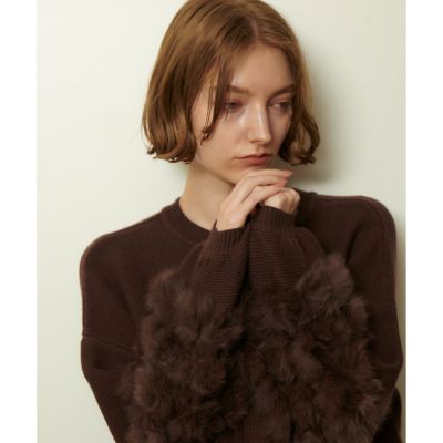 アルアバイル ラビットカフクレイジー釦2WAYプルオーバー ニット