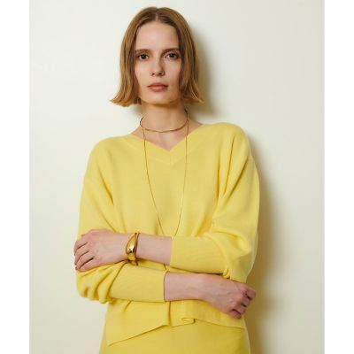 allureville (Women)/アルアバイル ウールスムース2WAYネックプルオーバー 25ライトイエロー トップス【三越伊勢丹/公式】