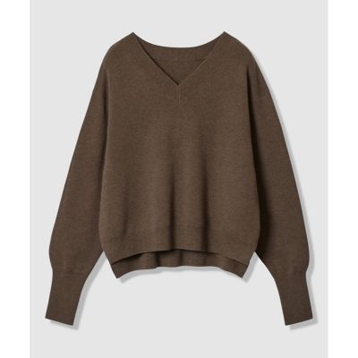 allureville (Women)/アルアバイル ウールスムース2WAYネックプルオーバー 82Dブラウン トップス【三越伊勢丹/公式】