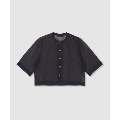 allureville (Women)/アルアバイル ハーフスリーブシアークルーカーディガン 94チャコールグレー トップス【三越伊勢丹/公式】