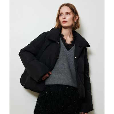 ファーカラーショートダウンコート | allureville (Women