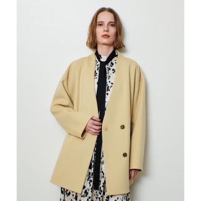 カシミヤ混リバーミドルラップコート | allureville (Women