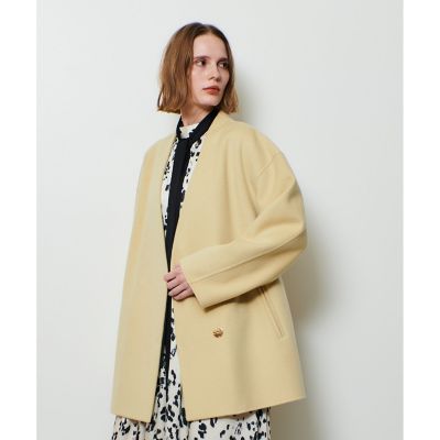 カシミヤ混リバーミドルラップコート | allureville (Women
