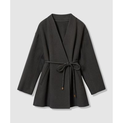 カシミヤ混リバーミドルラップコート | allureville (Women