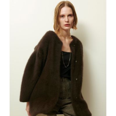 ＜allureville (Women)＞シアリングニットコーディガン
