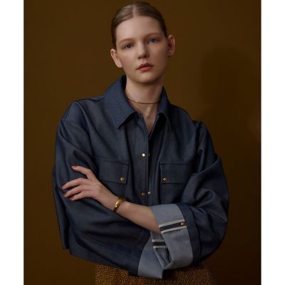 ＜allureville (Women)＞リジッドデニムライクブルゾン