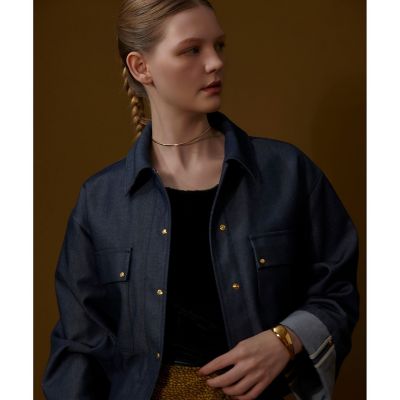 リジッドデニムライクブルゾン | allureville (Women)/アルアバイル