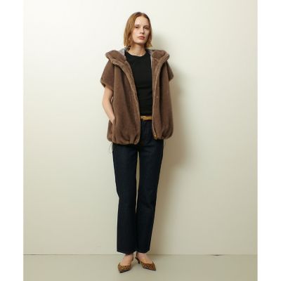 フェイクミンクファーフーディーブルゾン | allureville (Women