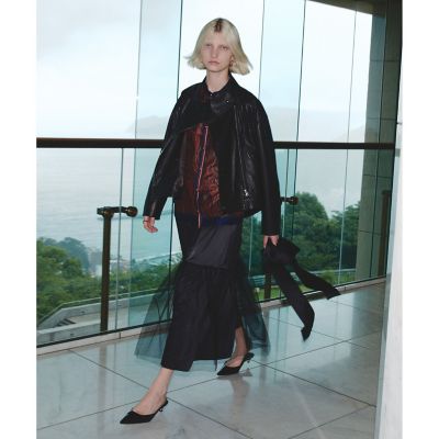 美品⭐️アルアバイル ノーカラー レザー ブルゾン ジャケット ベージュ 近年 trim_ofalv_item8c65dff6bdec11e