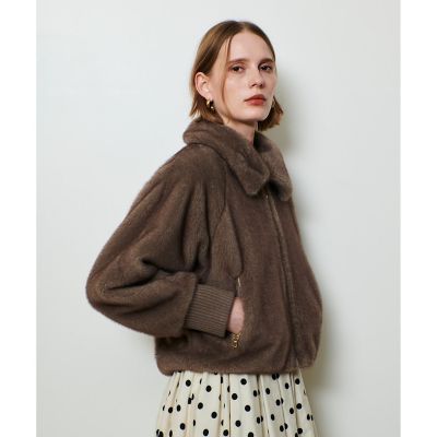 allureville ミンクファーコート　ブラウン フェイクミンクファーブルゾン | allureville (Women