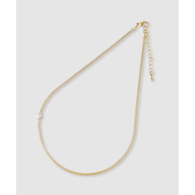 ＜allureville (Women)＞テープチェーングラスパールネックレス