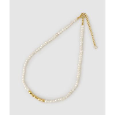 ＜allureville (Women)＞淡水パールポイントメタルパーツネックレス