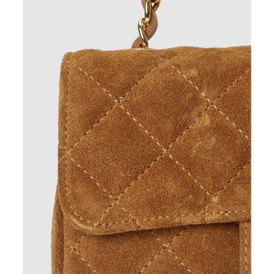 キルティングバッグ　チェーンショルダー　ゴールドチェーン　ホーボー　スエード キルティングチェーン ショルダーバッグ | allureville (Women