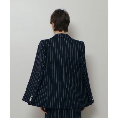 リネンストライプダブルジャケット | allureville (Women