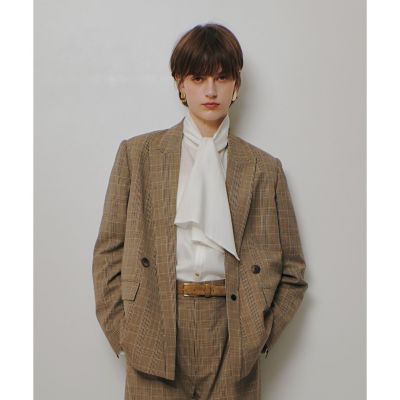 ＜allureville (Women)＞ポプリンチェックジャケット