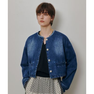 allureville (Women)/アルアバイル 【送料無料】デニムノーカラージャケット
