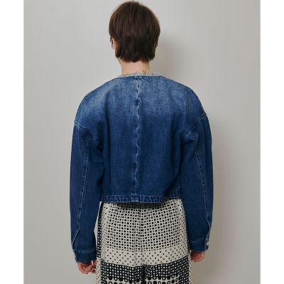AURALEE silk denim ノーカラージャケット デニムノーカラージャケット | allureville (Women)/アルアバイル