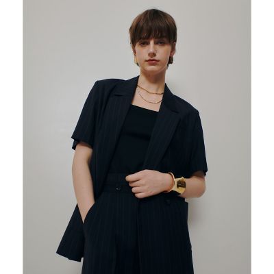 ＜allureville (Women)＞ＴＷストライプハーフスリーブジャケット