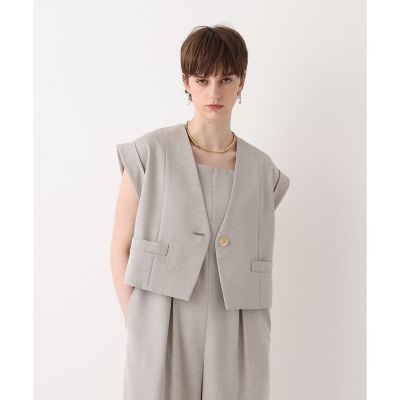 ＜allureville (Women)＞フレンチスリーブショートジレ