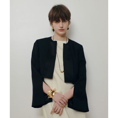 美品 ダイアグラム 定価3万 イレギュラースリーブジャケット ノーカラー ボレロ アンサンブル可能・4Lサイズあり】ノーカラー ボレロジャケット