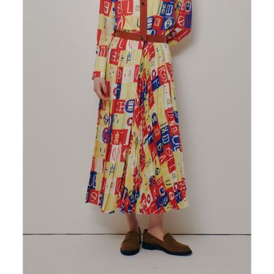 ＜allureville (Women)＞パッチワークプリントプリーツスカート