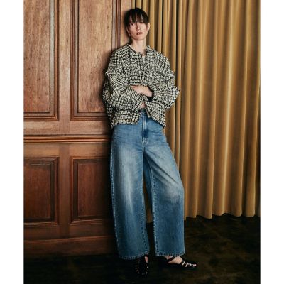 allurevilleサイド切替オーバルデニムパンツ1 サイド切替オーバルデニムパンツ | allureville (Women)/アルアバイル