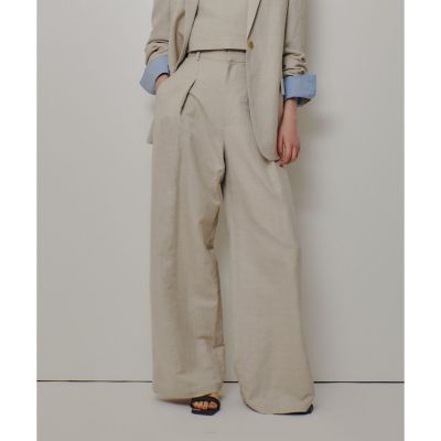 ＜allureville (Women)＞シャークスキンワイドパンツ