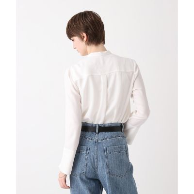 allureville 新品タグ付　ブライトツイルアシメボウブラウス　白 アシメラッフルブラウス|allureville OFFICIAL SITE / ONLINE SHOP