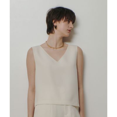 ATELIER Line】ダブルクロスショートVネックプルオーバー 