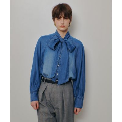 WEB・一部店舗別注〉デニムボウブラウス | allureville (Women 