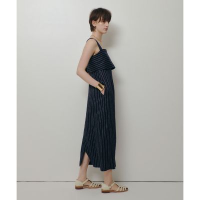 リネンストライプジャンパーワンピース | allureville (Women