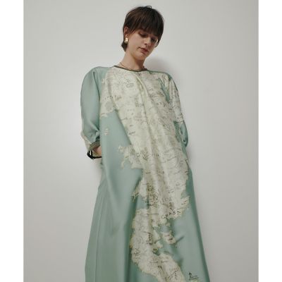 ＜allureville (Women)＞ＭＡＰプリントバックリボンワンピース