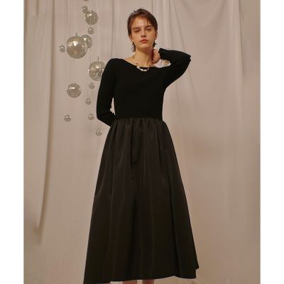 ＜allureville (Women)＞タフタドッキングニットワンピース