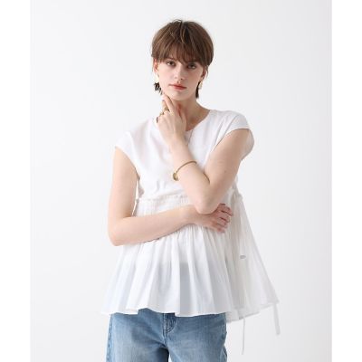 ポンチフリルペプラムカットソー G845－300 | m，i，d， navy