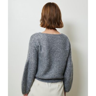 モヘヤ混スパンコールプルオーバー | allureville (Women