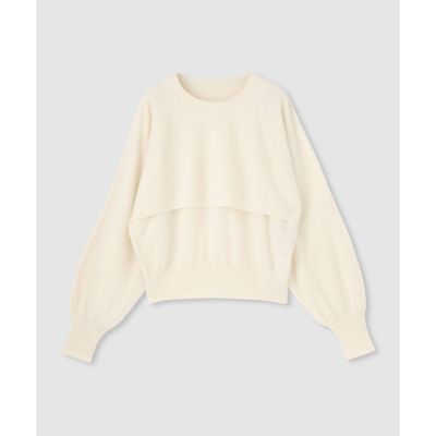 ＜allureville (Women)＞メリノウールレイヤードプルオーバー