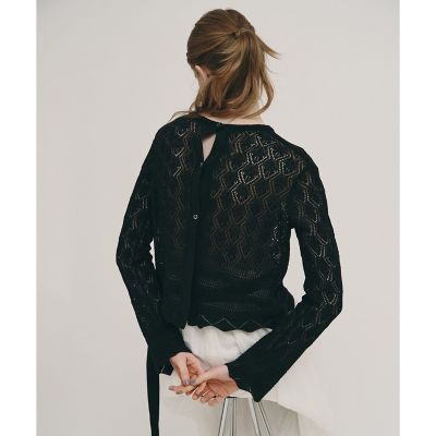 ＜allureville (Women)＞レースニットプルオーバー