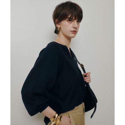 ＜allureville (Women)＞コットンインレードルマンスリーブプルオーバー