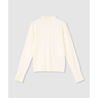 ＜allureville (Women)＞ストライプモックネックプルオーバー