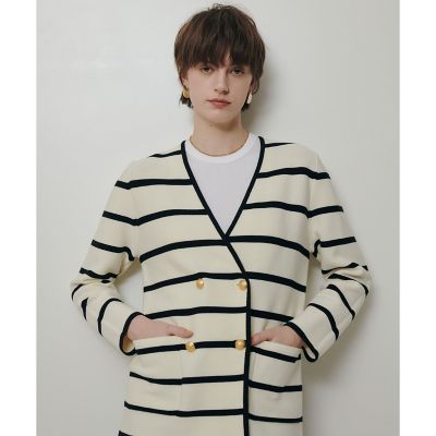 ＜allureville (Women)＞ガーターノーカラーニットジャケット