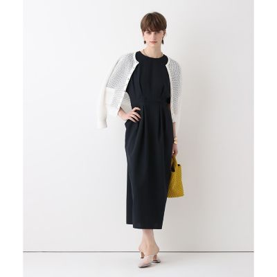 美品 allureville 金ボタン カノコメッシュクルーカーディガン ラメスパンコールメッシュニットカーディガン