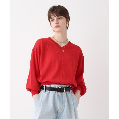 コットンシルクVネックプルオーバー | allureville (Women