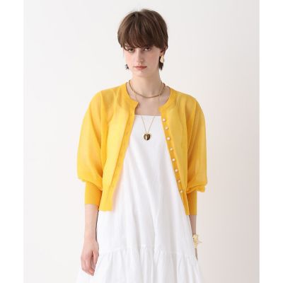 ＜allureville (Women)＞シアーラミスキッパーカーディガン