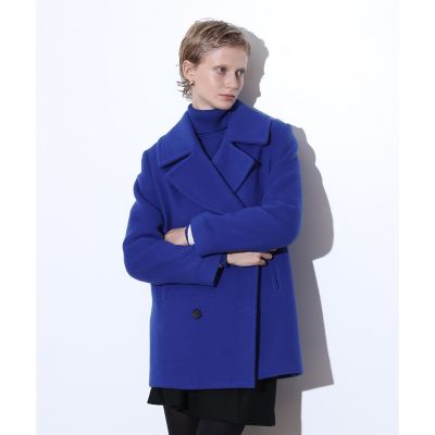 美品✨　オーシバル　ピーコート　2way ショートコート　ネイビー　ウール ウールビーバーダブルショートコート | allureville (Women