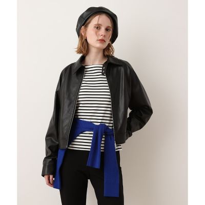 ラムレザーフロントジップブルゾン | allureville (Women