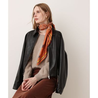 ラムレザーフロントジップブルゾン | allureville (Women