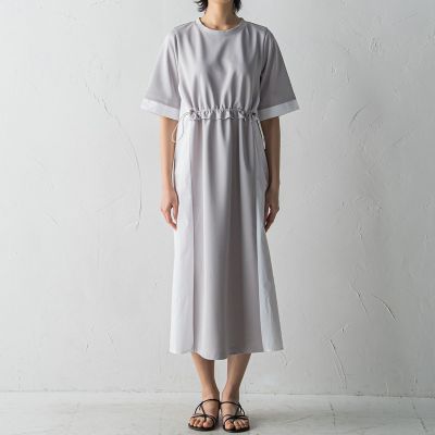 極美品✨ メイソングレイ ウエストドロストドッキングワンピース 洗濯可 2サイズ ウエストドロストドッキングワンピース≪洗濯機で洗える