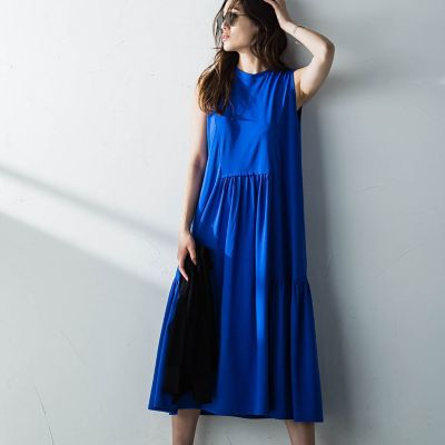 ＜MAYSON GREY（Women）＞【ＷＥＢ限定カラーあり】シルケット天竺ブロッキングティアードワンピース≪洗濯機で洗える≫